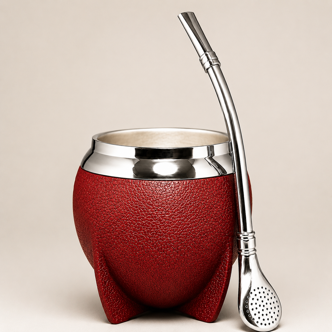 Premium Yerba Mate Gourd Set Insulated Stainless Steel Mate Cup with Bombilla Straw Cleaning Brush 10oz Travel Tea Mug Portable Drinkware Set