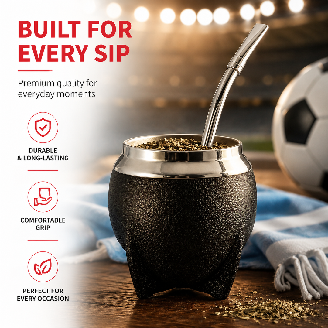 Premium Yerba Mate Gourd Set Insulated Stainless Steel Mate Cup with Bombilla Straw Cleaning Brush 10oz Travel Tea Mug Portable Drinkware Set