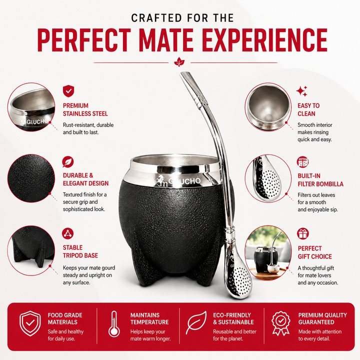 Premium Yerba Mate Gourd Set Insulated Stainless Steel Mate Cup with Bombilla Straw Cleaning Brush 10oz Travel Tea Mug Portable Drinkware Set