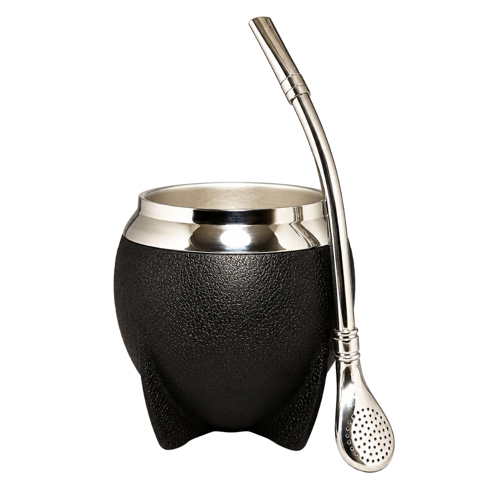 Premium Yerba Mate Gourd Set Insulated Stainless Steel Mate Cup with Bombilla Straw Cleaning Brush 10oz Travel Tea Mug Portable Drinkware Set
