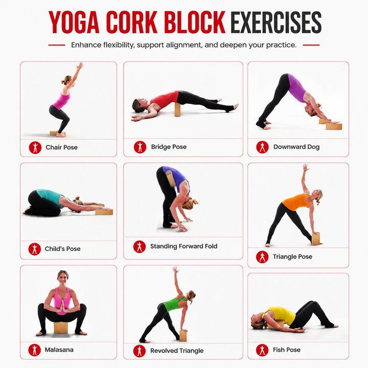 Premium Yoga Block EVA Foam Non Slip High Density Yoga Brick Lightweight Support Block 23×15×7.6cm Yoga Pilates Stretching Fitness Home Gym Studio Tool