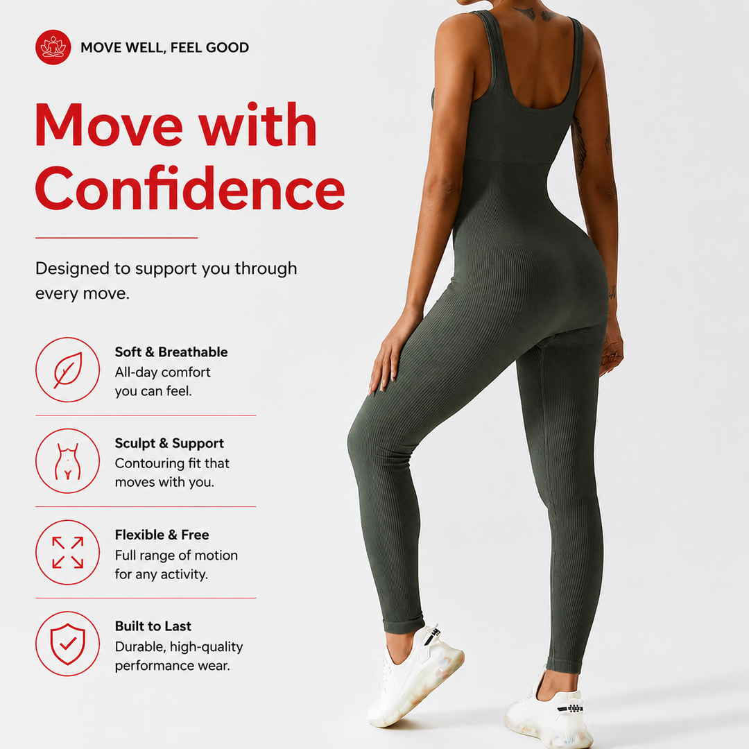 Premium Yoga Jumpsuit for Women Seamless One Piece Workout Bodysuit Quick-Dry Stretch Compression Fit Gym Yoga Activewear All Day Comfort