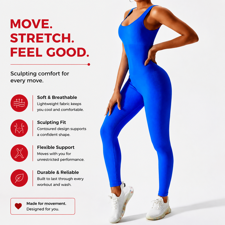Premium Yoga Jumpsuit for Women Seamless One Piece Workout Bodysuit Quick-Dry Stretch Compression Fit Gym Yoga Activewear All Day Comfort