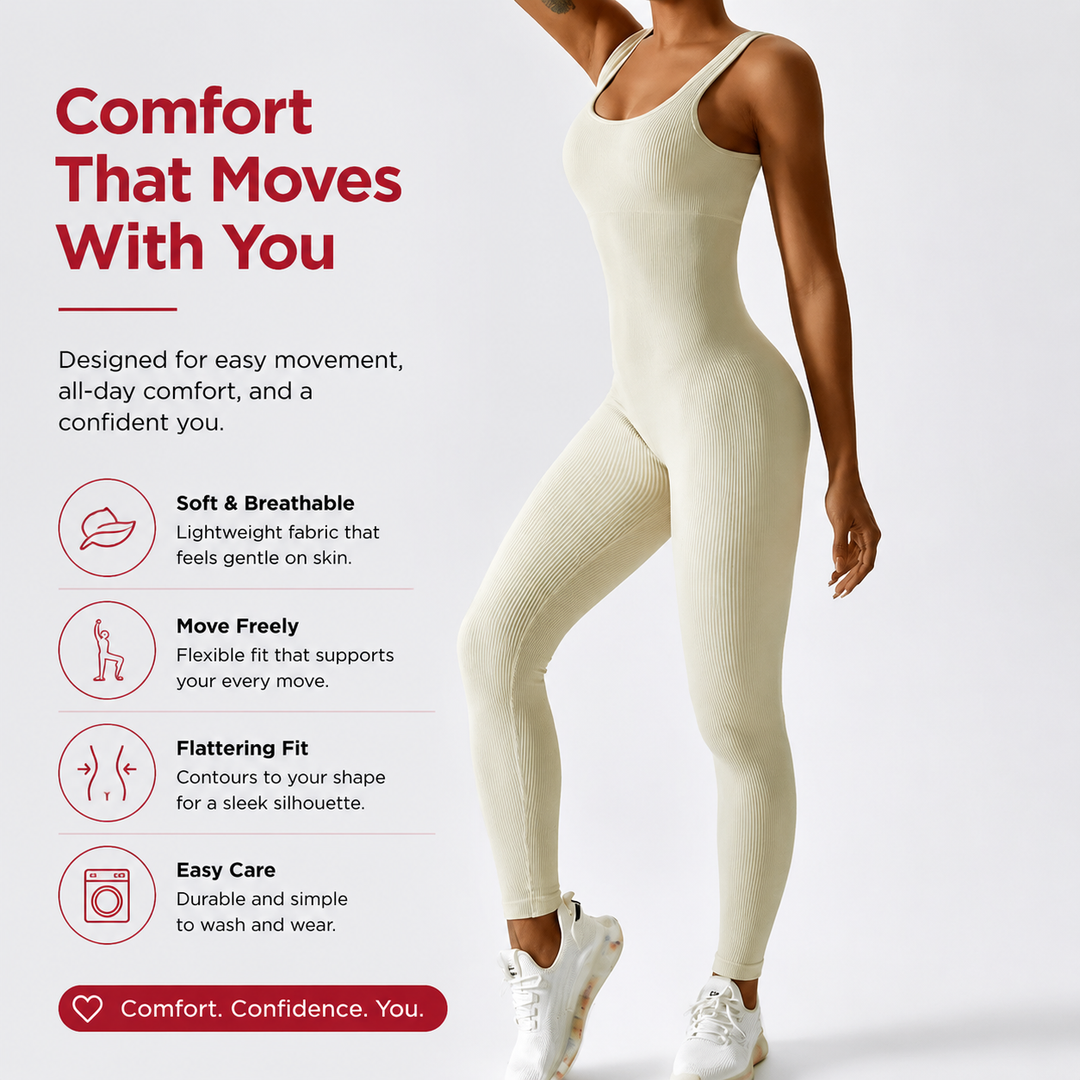 Premium Yoga Jumpsuit for Women Seamless One Piece Workout Bodysuit Quick-Dry Stretch Compression Fit Gym Yoga Activewear All Day Comfort