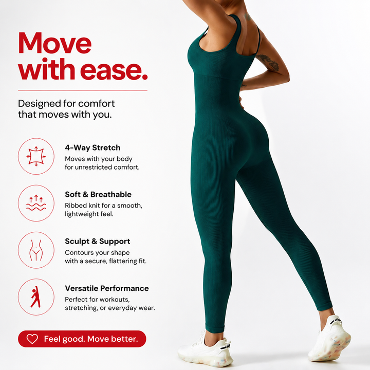 Premium Yoga Jumpsuit for Women Seamless One Piece Workout Bodysuit Quick-Dry Stretch Compression Fit Gym Yoga Activewear All Day Comfort