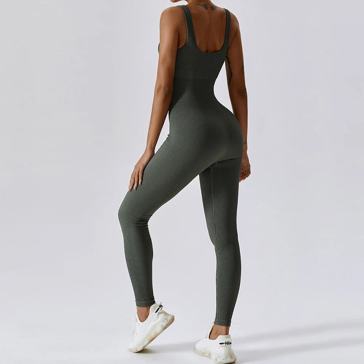 Premium Yoga Jumpsuit for Women Seamless One Piece Workout Bodysuit Quick-Dry Stretch Compression Fit Gym Yoga Activewear All Day Comfort