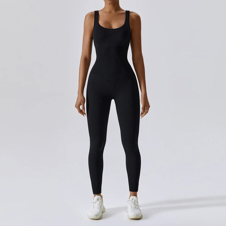 Premium Yoga Jumpsuit for Women Seamless One Piece Workout Bodysuit Quick-Dry Stretch Compression Fit Gym Yoga Activewear All Day Comfort
