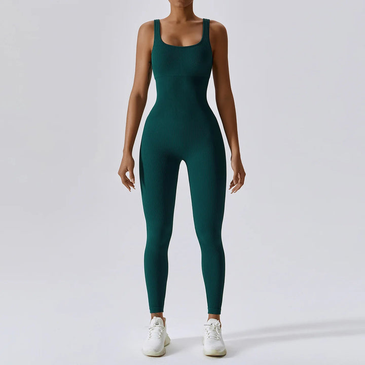 Premium Yoga Jumpsuit for Women Seamless One Piece Workout Bodysuit Quick-Dry Stretch Compression Fit Gym Yoga Activewear All Day Comfort