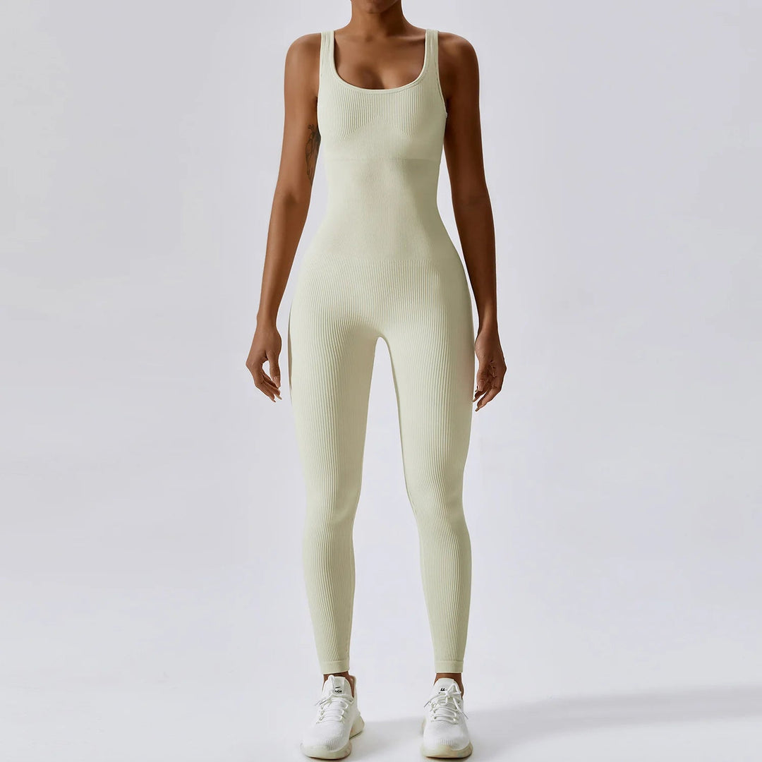 Premium Yoga Jumpsuit for Women Seamless One Piece Workout Bodysuit Quick-Dry Stretch Compression Fit Gym Yoga Activewear All Day Comfort