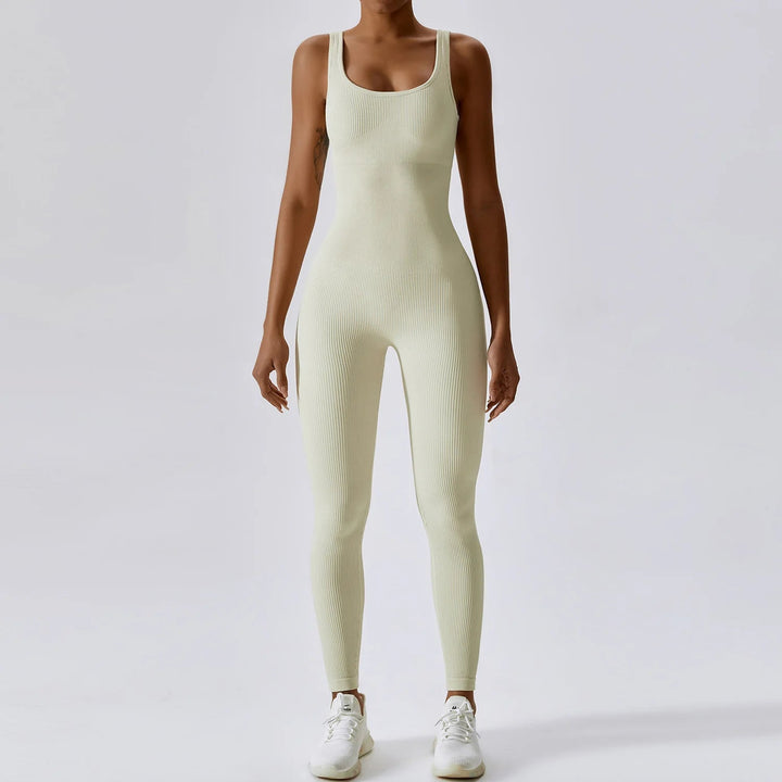 Premium Yoga Jumpsuit for Women Seamless One Piece Workout Bodysuit Quick-Dry Stretch Compression Fit Gym Yoga Activewear All Day Comfort