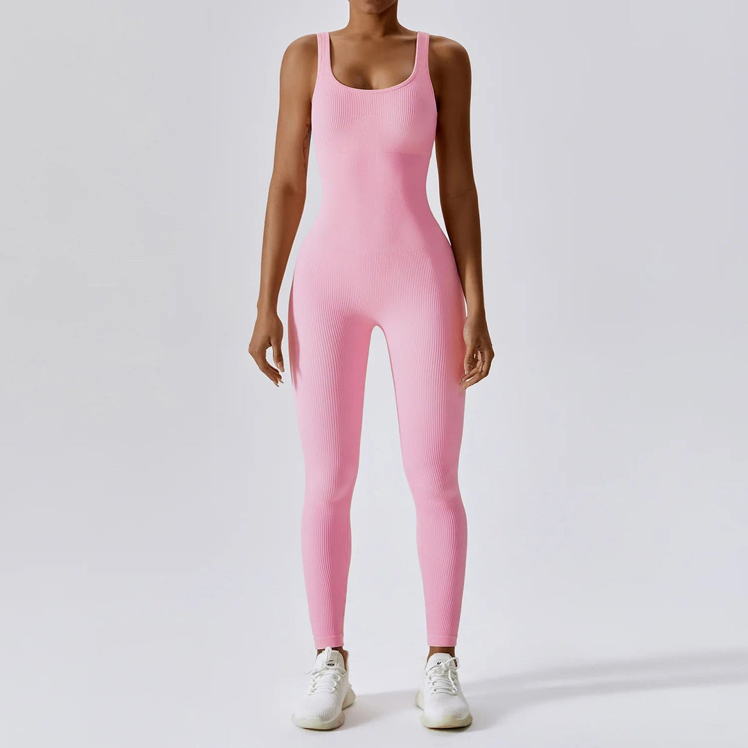 Premium Yoga Jumpsuit for Women Seamless One Piece Workout Bodysuit Quick-Dry Stretch Compression Fit Gym Yoga Activewear All Day Comfort