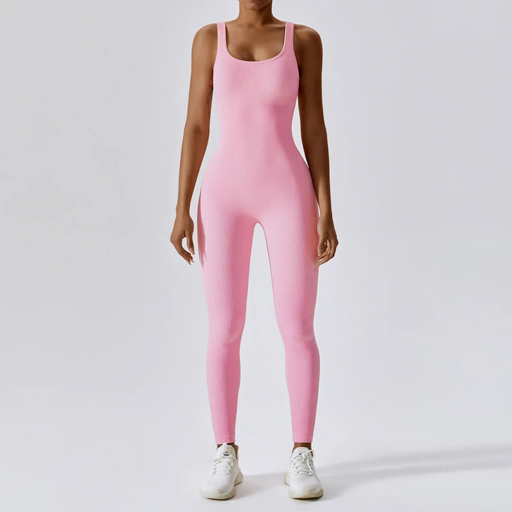 Premium Yoga Jumpsuit for Women Seamless One Piece Workout Bodysuit Quick-Dry Stretch Compression Fit Gym Yoga Activewear All Day Comfort