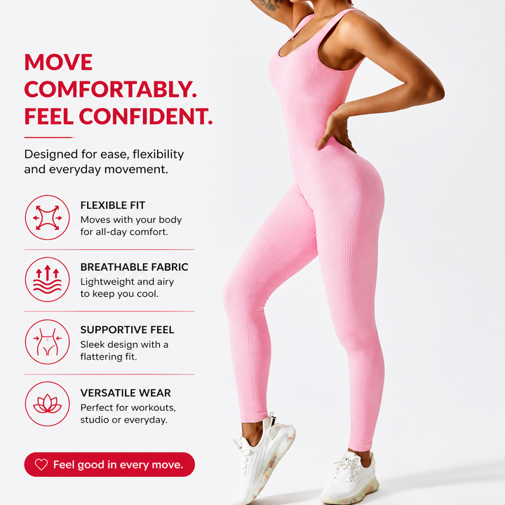 Premium Yoga Jumpsuit for Women Seamless One Piece Workout Bodysuit Quick-Dry Stretch Compression Fit Gym Yoga Activewear All Day Comfort