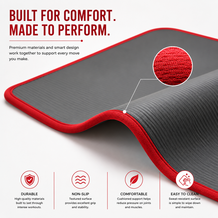 Premium Yoga Mat 10mm Extra Thick Non Slip Exercise Mat 183x61cm NRB Material Reversible Fitness Mat for Yoga Pilates Home Gym Workout Daily Use