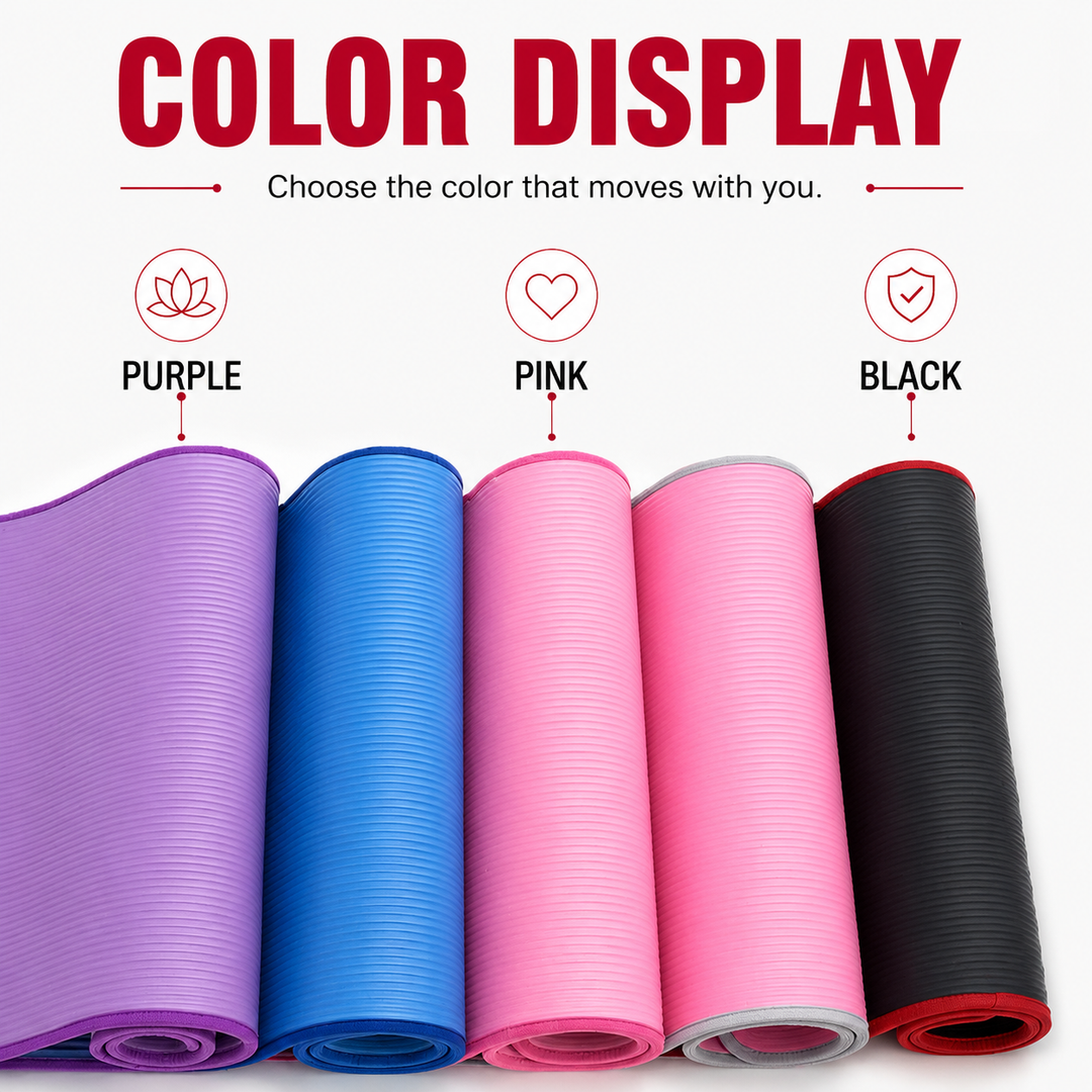 Premium Yoga Mat 10mm Extra Thick Non Slip Exercise Mat 183x61cm NRB Material Reversible Fitness Mat for Yoga Pilates Home Gym Workout Daily Use