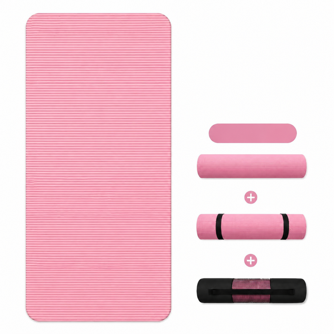 Premium Yoga Mat 2M Extra Long 15MM Thick High Density Exercise Mat Anti Slip Waterproof Fitness Pilates Mat Carry Bag Home Gym Training Mat