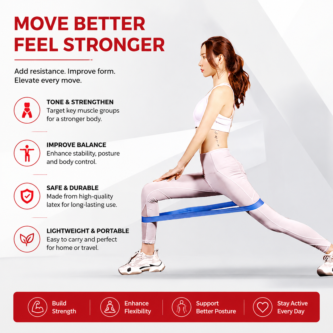 Premium Yoga Resistance Bands Set 5 Levels Elastic Latex Fitness Bands Strength Training Pilates Workout Mobility Exercise Bands Home Gym Portable Stretch Bands