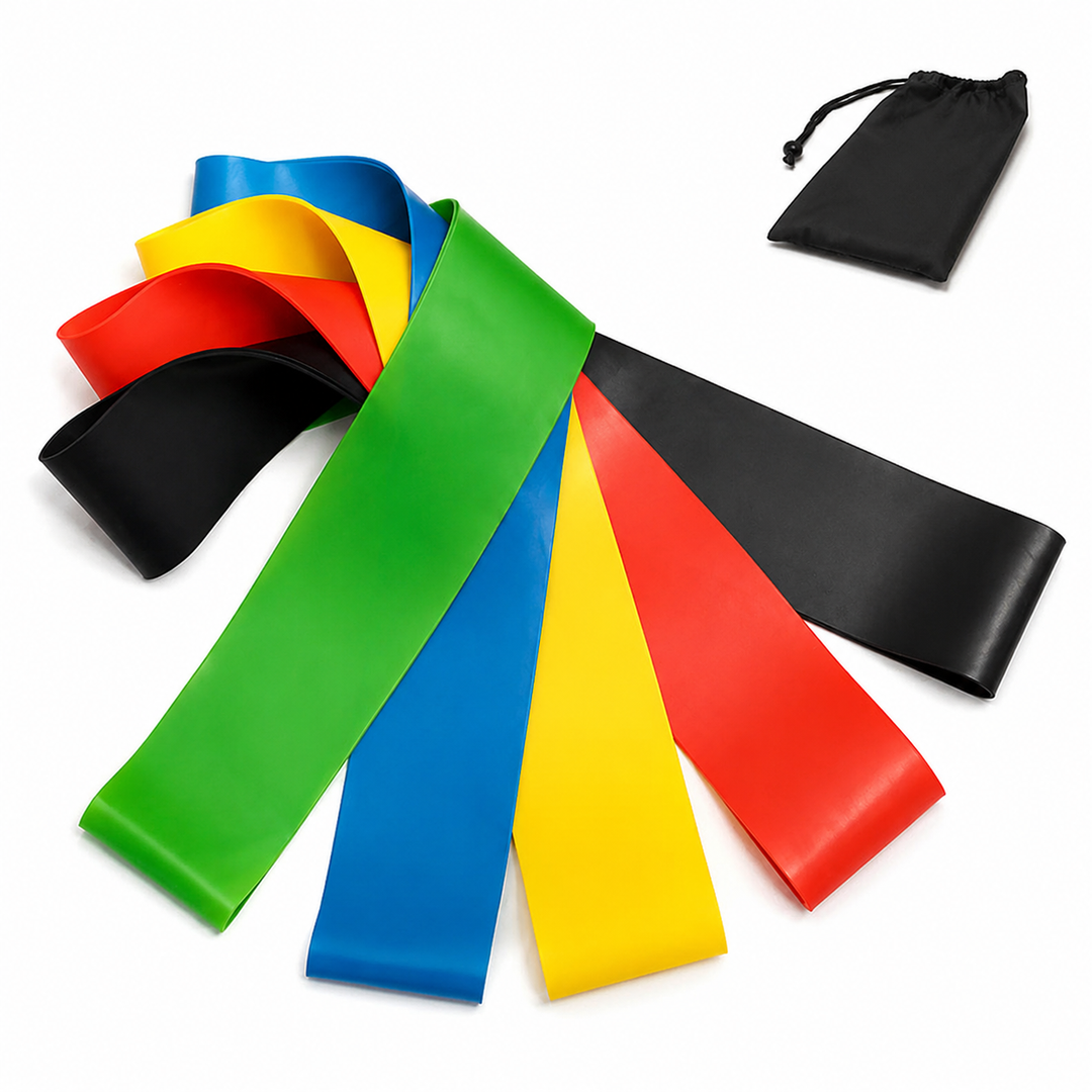 Premium Yoga Resistance Bands Set 5 Levels Elastic Latex Fitness Bands Strength Training Pilates Workout Mobility Exercise Bands Home Gym Portable Stretch Bands