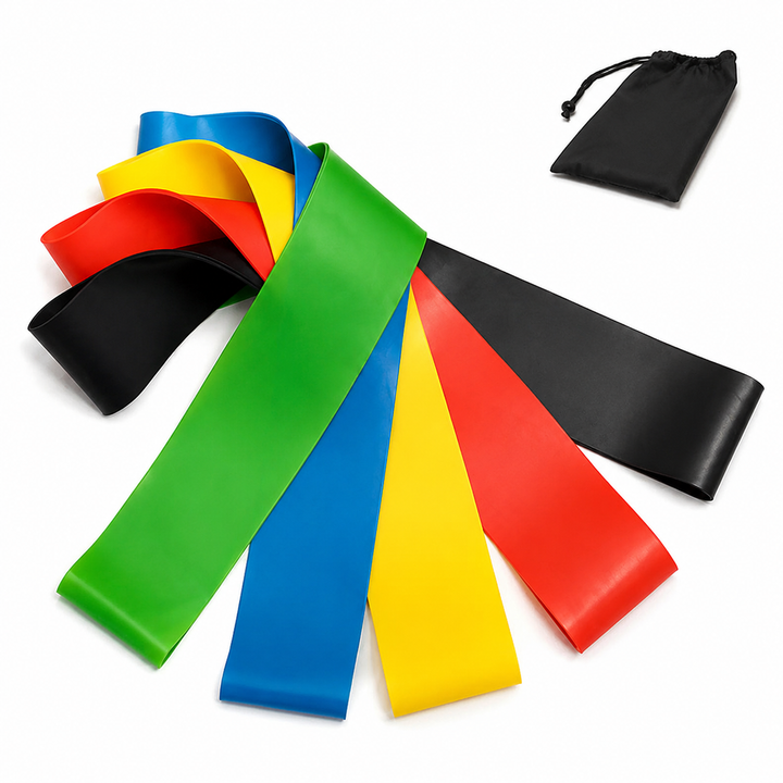 Premium Yoga Resistance Bands Set 5 Levels Elastic Latex Fitness Bands Strength Training Pilates Workout Mobility Exercise Bands Home Gym Portable Stretch Bands
