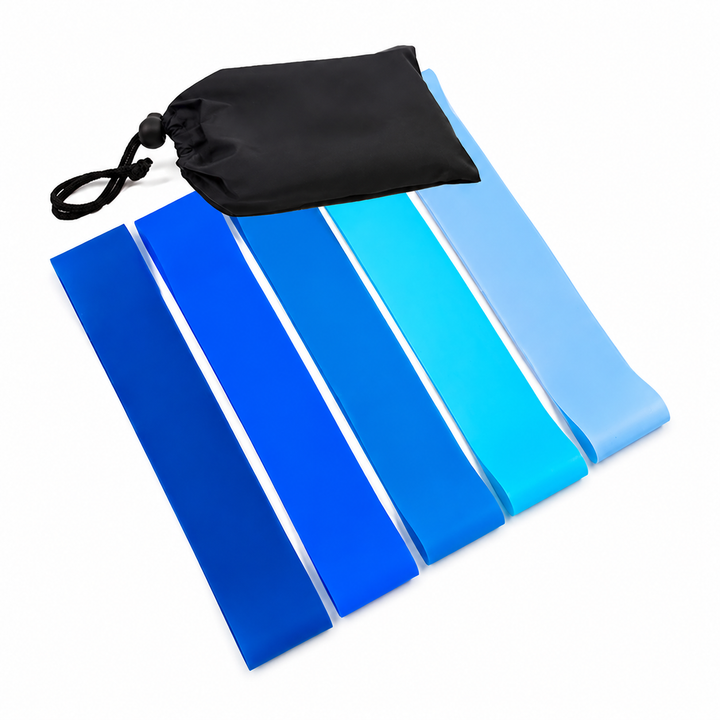 Premium Yoga Resistance Bands Set 5 Levels Elastic Latex Fitness Bands Strength Training Pilates Workout Mobility Exercise Bands Home Gym Portable Stretch Bands
