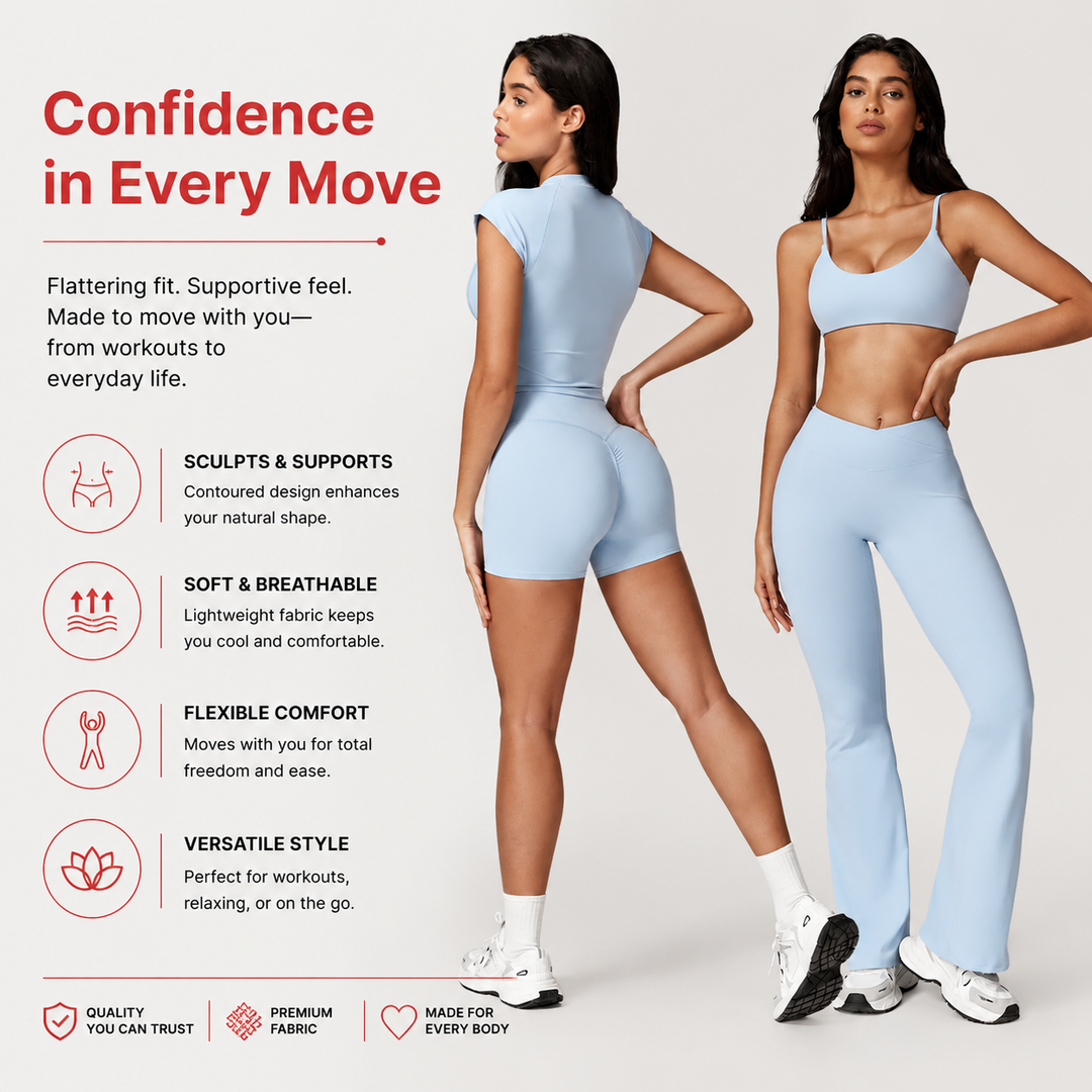 Premium Yoga Set for Women 2 Piece Short Sleeve Crop Top High Waisted Leggings Workout Outfit Quick Dry Stretch Fitness Activewear Breathable GymSportswear
