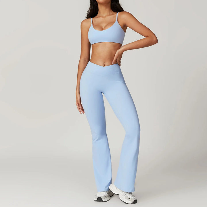 Premium Yoga Set for Women 2 Piece Short Sleeve Crop Top High Waisted Leggings Workout Outfit Quick Dry Stretch Fitness Activewear Breathable GymSportswear