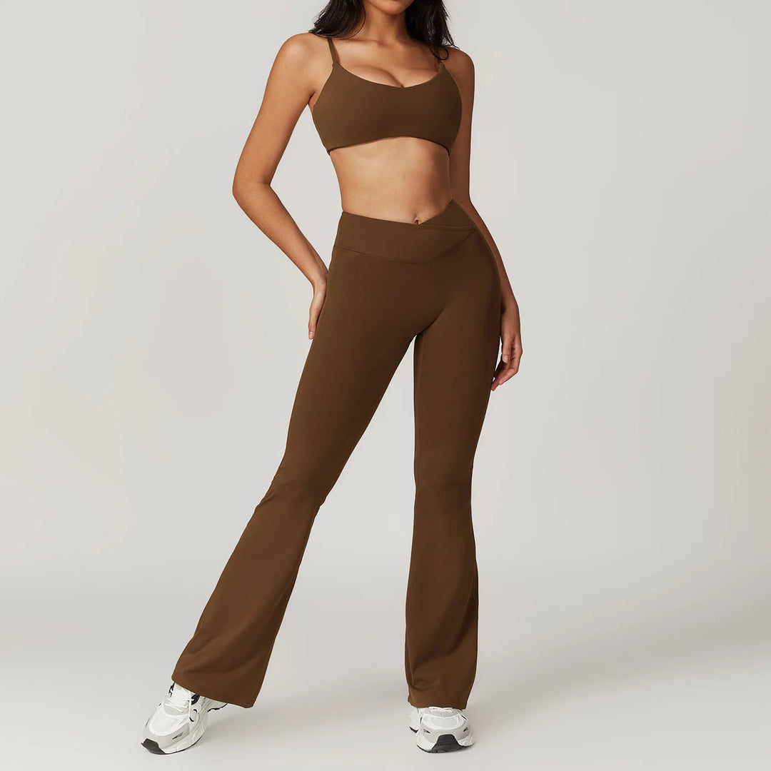 Premium Yoga Set for Women 2 Piece Short Sleeve Crop Top High Waisted Leggings Workout Outfit Quick Dry Stretch Fitness Activewear Breathable GymSportswear