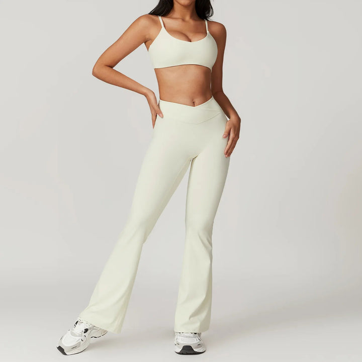 Premium Yoga Set for Women 2 Piece Short Sleeve Crop Top High Waisted Leggings Workout Outfit Quick Dry Stretch Fitness Activewear Breathable GymSportswear