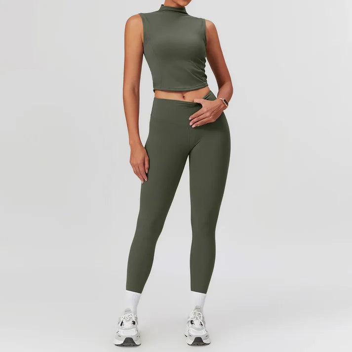 Premium Yoga Set for Women 2 Piece Sports Bra and High Waisted Leggings Workout Outfit Quick Dry Stretch Fit Activewear Gym Yoga Clothing