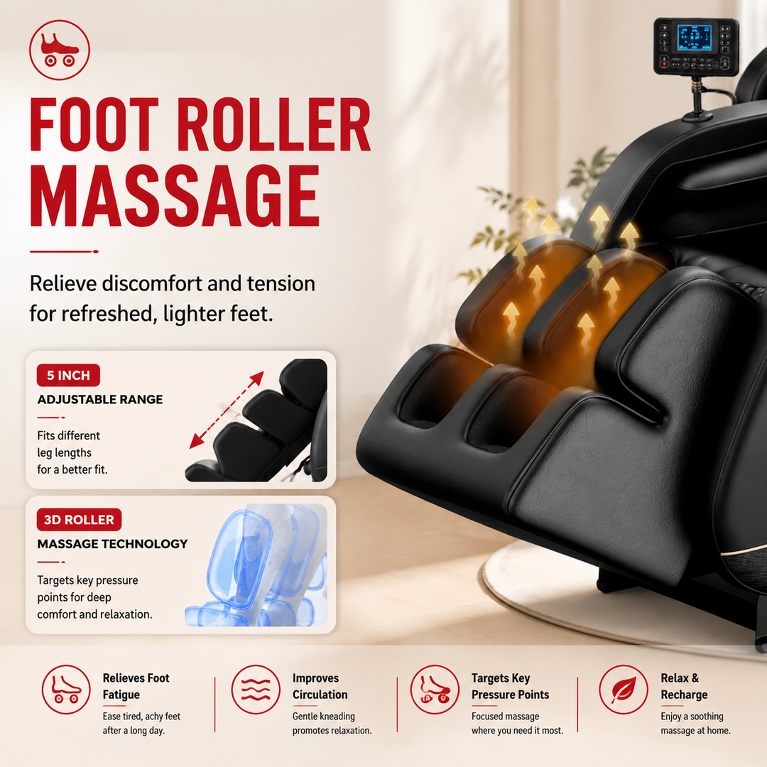 Premium Zero Gravity Full Body Massage Chair Heating Recliner Airbags Foot Rollers Touch Screen Bluetooth Home Ergonomic Shiatsu Relaxation Comfort Seat Furniture Use