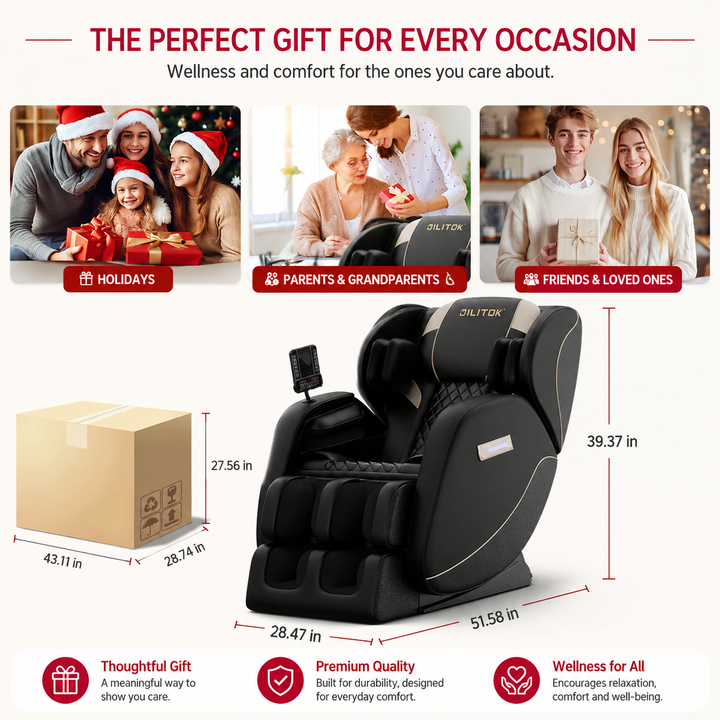 Premium Zero Gravity Full Body Massage Chair Heating Recliner Airbags Foot Rollers Touch Screen Bluetooth Home Ergonomic Shiatsu Relaxation Comfort Seat Furniture Use