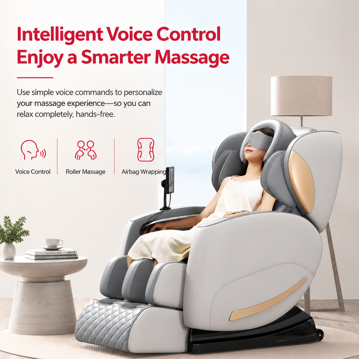 Premium Zero Gravity Massage Chair Full Body Electric Recliner Shiatsu Air Compression Heat Bluetooth Audio Sofa Style Deep Relaxation Home Luxury Comfort Furniture Use