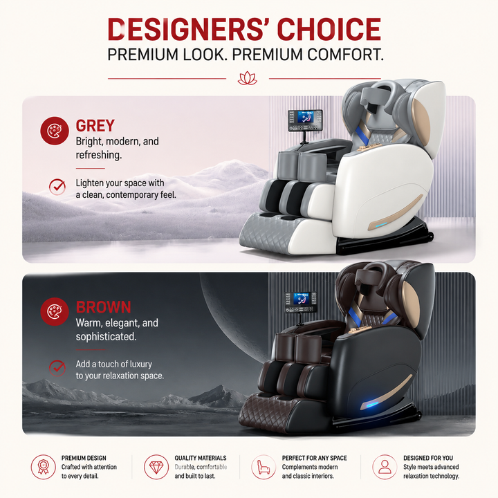 Premium Zero Gravity Massage Chair Full Body Electric Recliner Shiatsu Air Compression Heat Bluetooth Audio Sofa Style Deep Relaxation Home Luxury Comfort Furniture Use