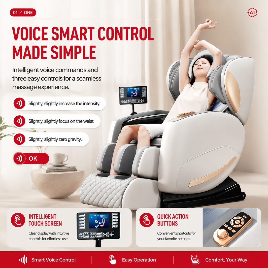 Premium Zero Gravity Massage Chair Full Body Electric Recliner Shiatsu Air Compression Heat Bluetooth Audio Sofa Style Deep Relaxation Home Luxury Comfort Furniture Use