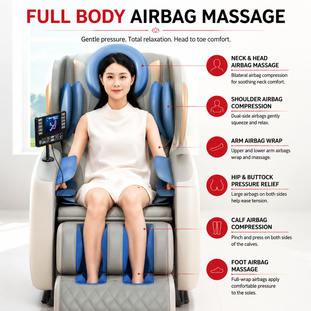 Premium Zero Gravity Massage Chair Full Body Electric Recliner Shiatsu Air Compression Heat Bluetooth Audio Sofa Style Deep Relaxation Home Luxury Comfort Furniture Use