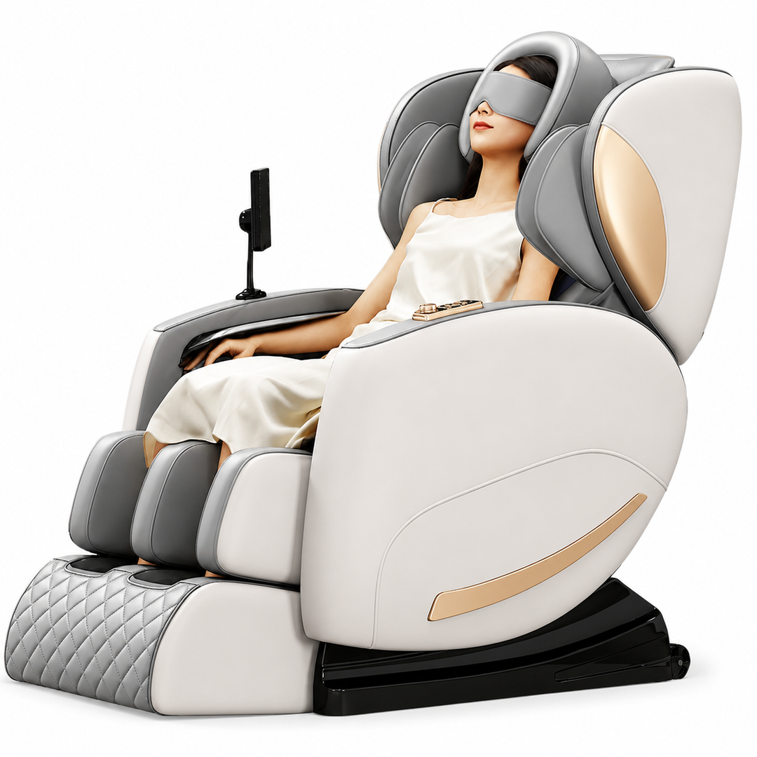 Premium Zero Gravity Massage Chair Full Body Electric Recliner Shiatsu Air Compression Heat Bluetooth Audio Sofa Style Deep Relaxation Home Luxury Comfort Furniture Use